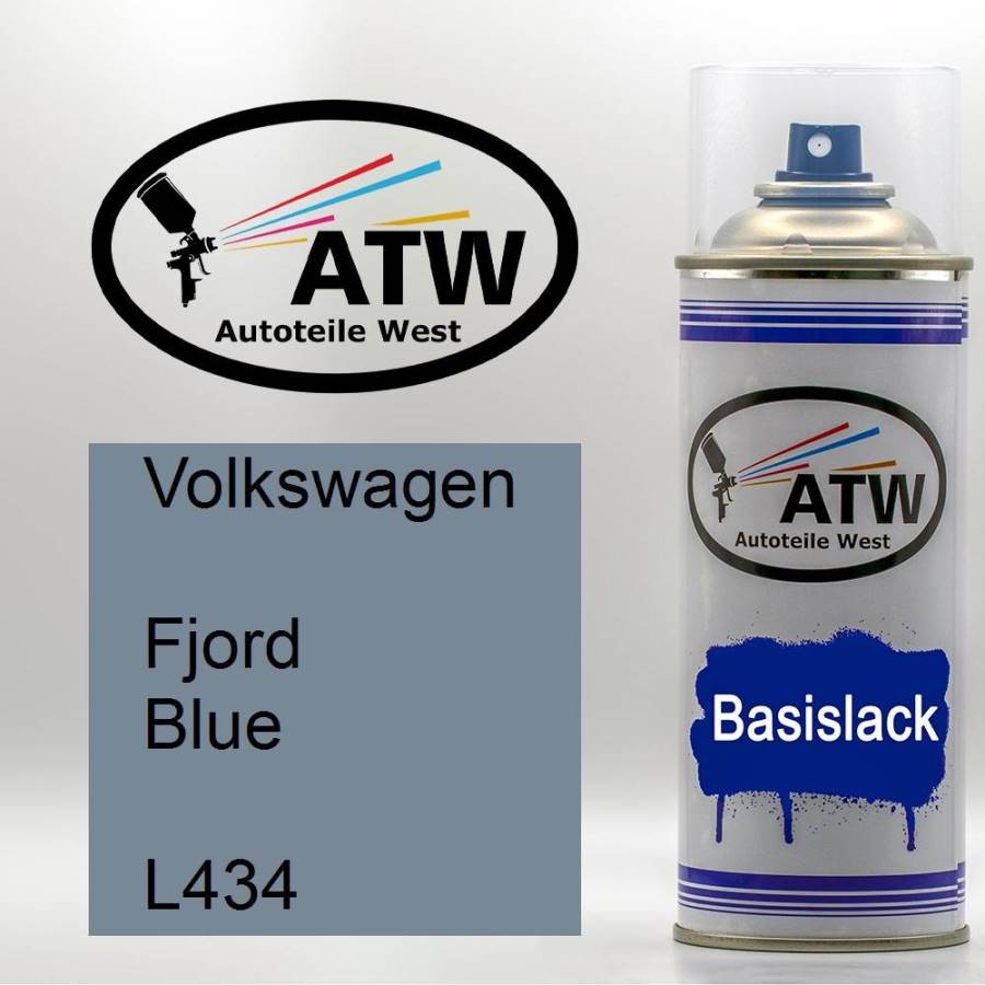 Volkswagen, Fjord Blue, L434: 400ml Sprühdose, von ATW Autoteile West.